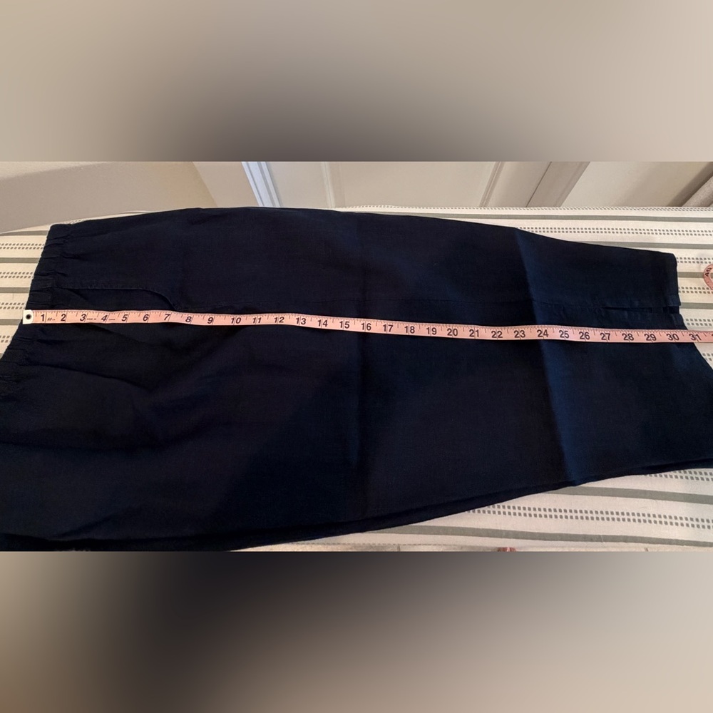 Flax Brand Wide-Leg Navy Linen Pants - Picture 10 of 10